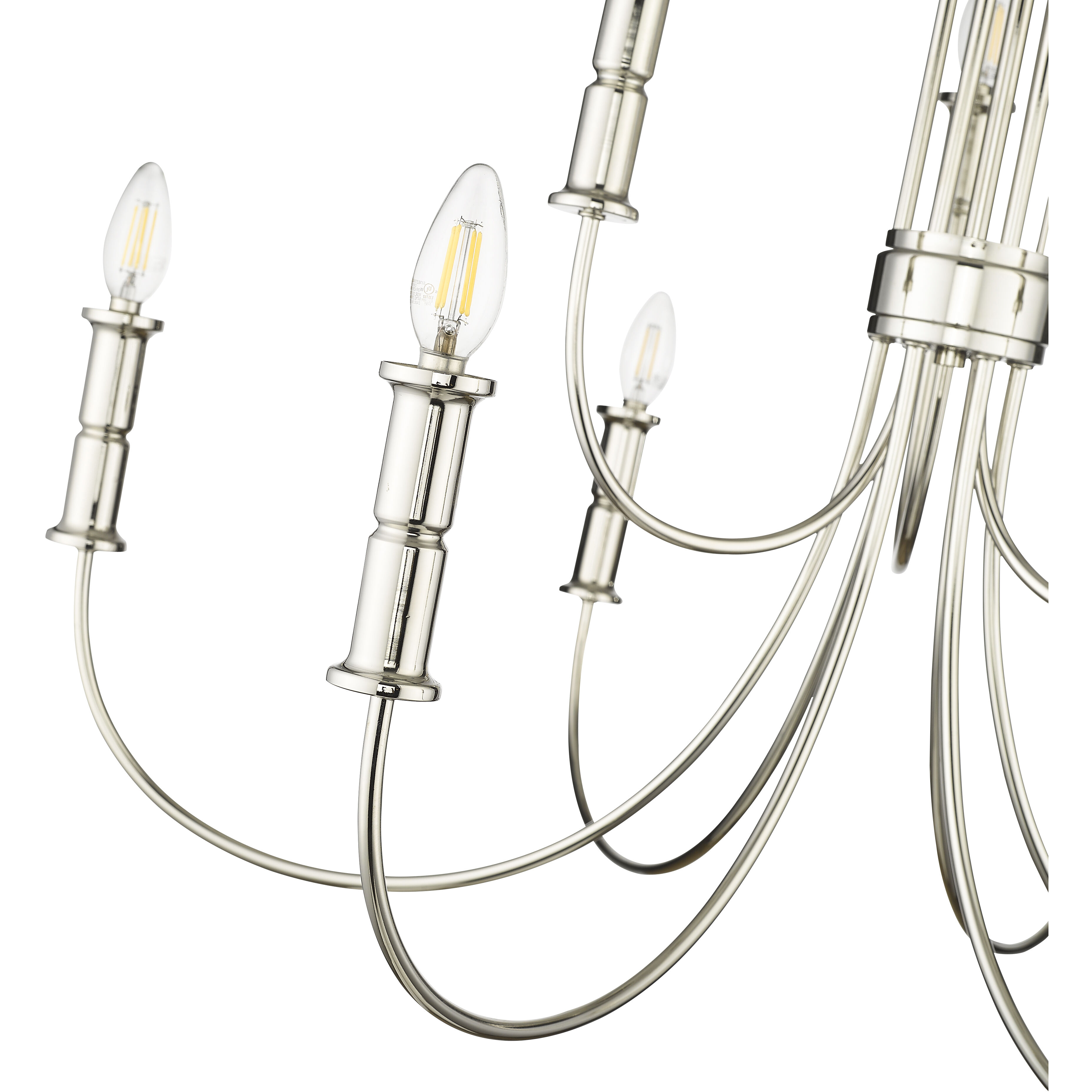 Potiss 9 Light 34 inch Polished Nickel Chandelier Ceiling Light